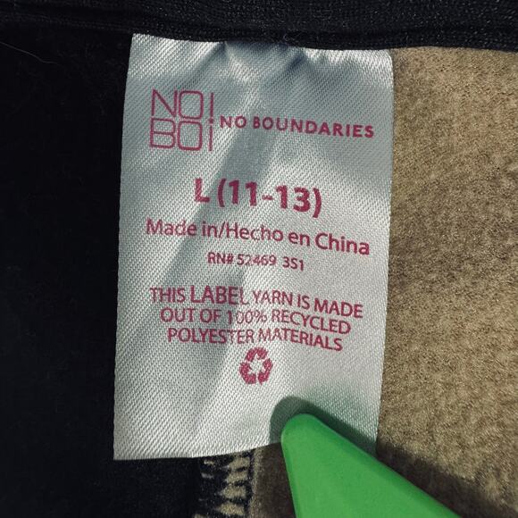 No Boundaries Crop Hoodie Sz 11/13 Dragon Graphic Colorblock Black Tan Y2K Style - Picture 5 of 6